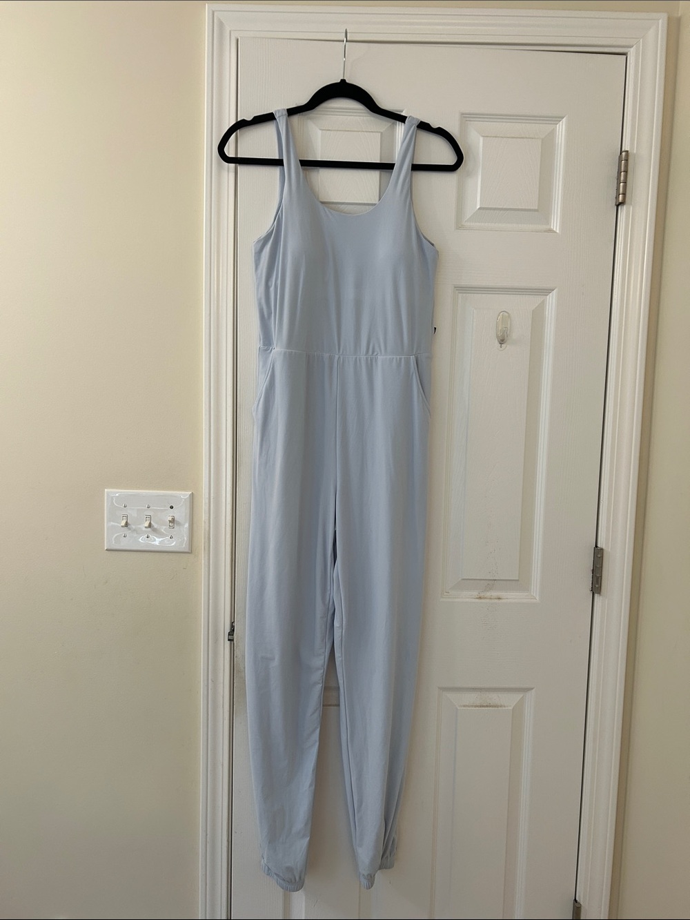 Light Blue Scoop-Neck Sleeveless Jumpsuit